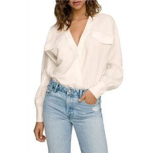 NWT Good American Utility Blouse Bodysuit - Ivory